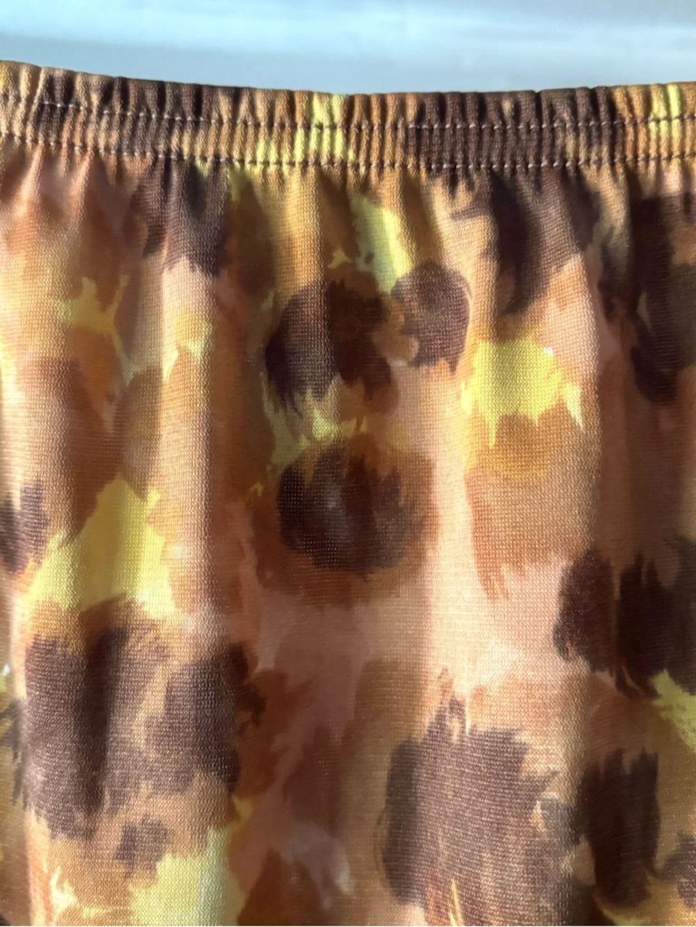 Vintage 70s Jantzen Lace Trim Floral Half Slip Tan Brown Yellow Size M - Picture 4 of 11